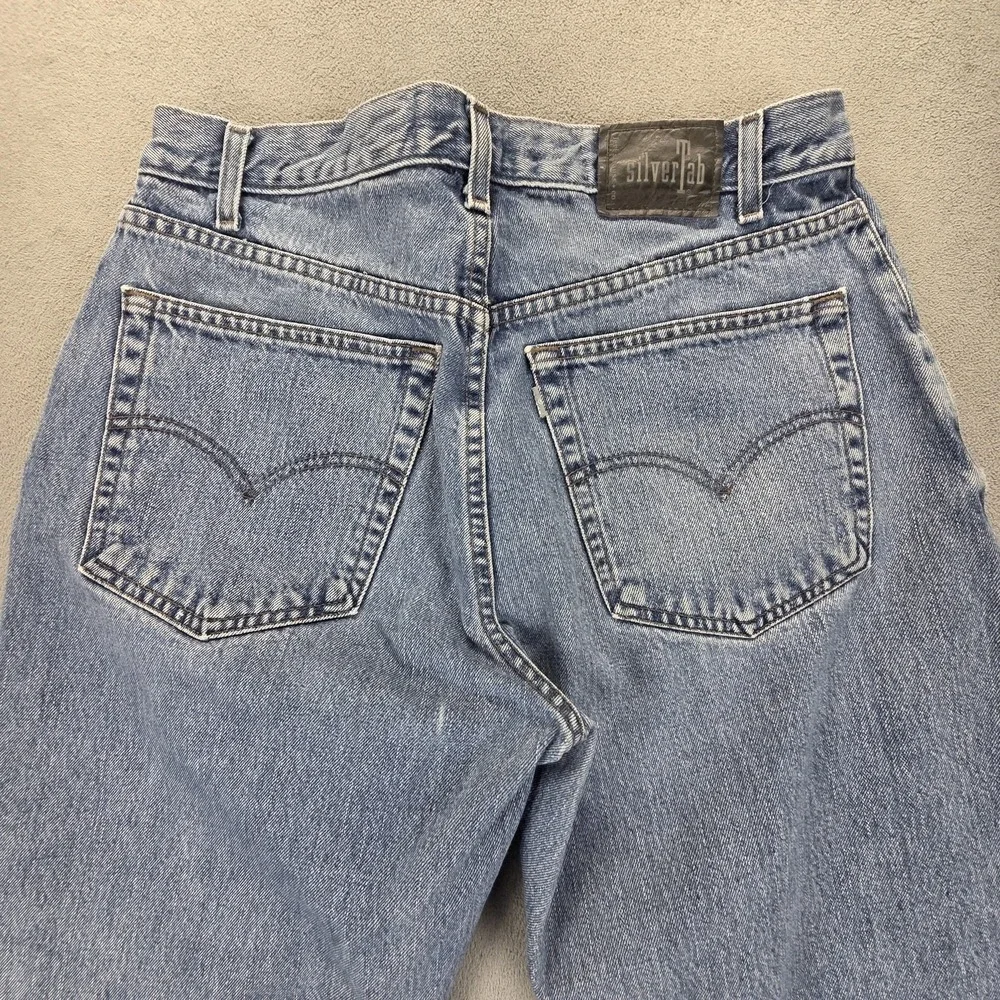 VTG Levis SilverTab Jeans Mens Blue Straight Loose Wide Leg Baggy Y2K Fits 32x28